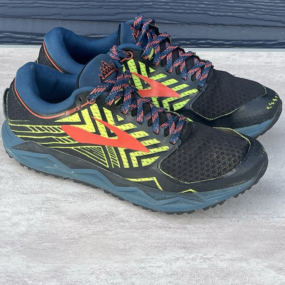 Brooks Caldera 2 Black/Blue/Night Life Trail Running Shoes Sz 8.5